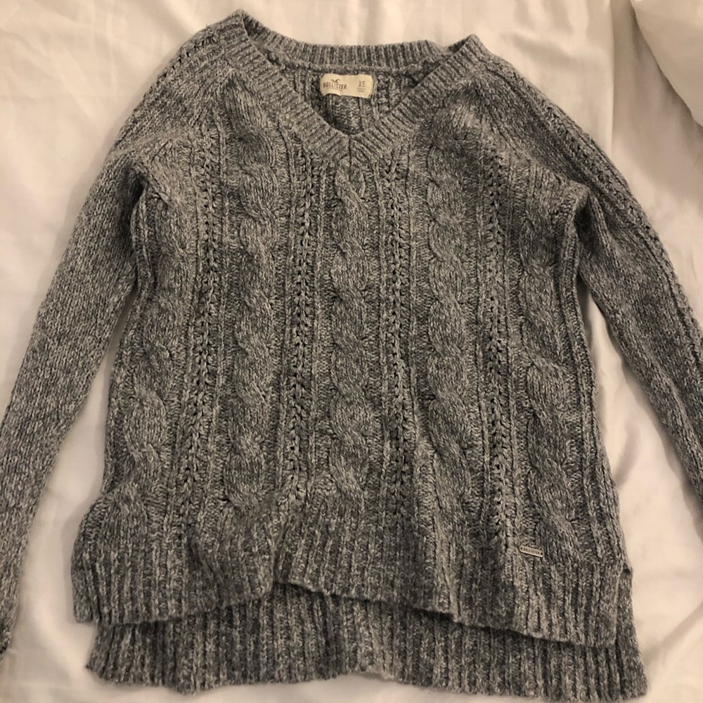 Gray knit sweater